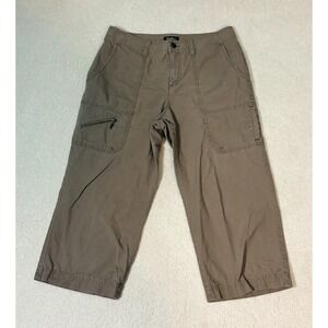 Eddie Bauer Mercer Fit Cotton Blend Capri Cargo Pants  Women size 6 Brown